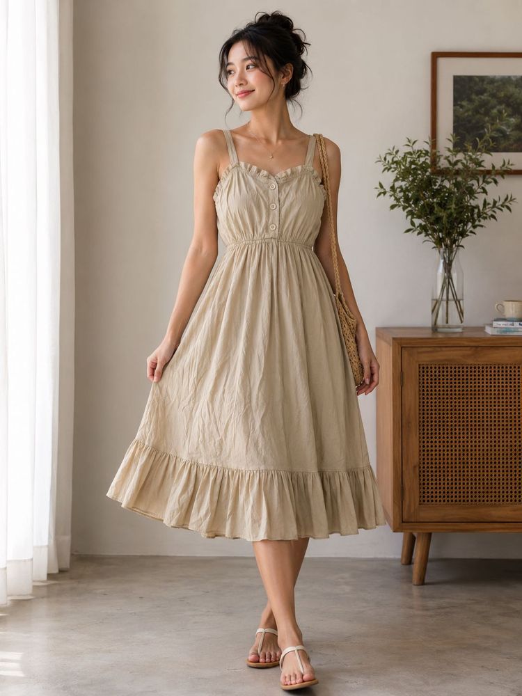 Boho Ruffle Midi Dress