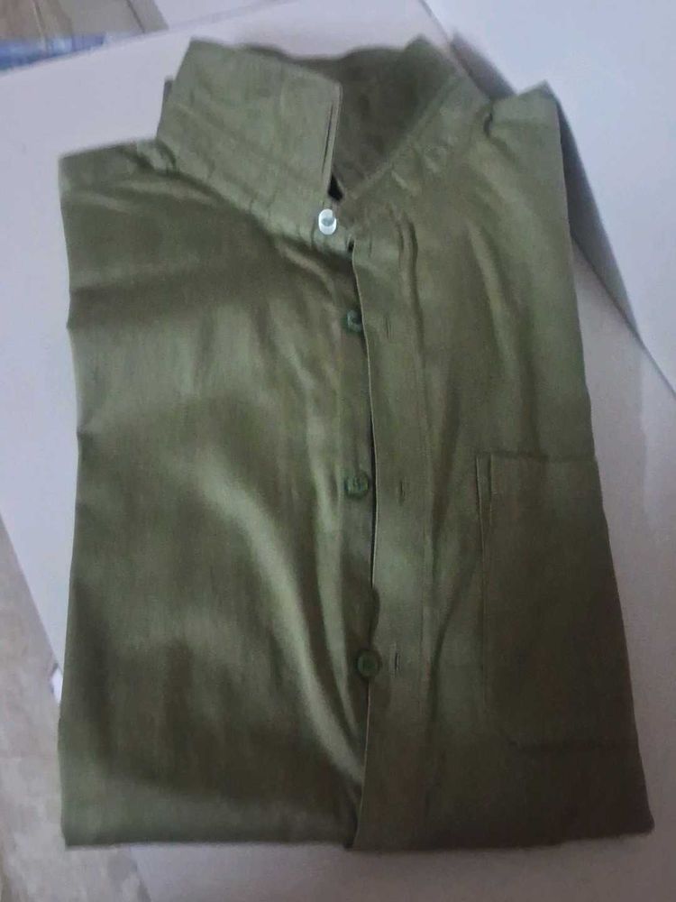 Men's Olive Green Casual Shirt