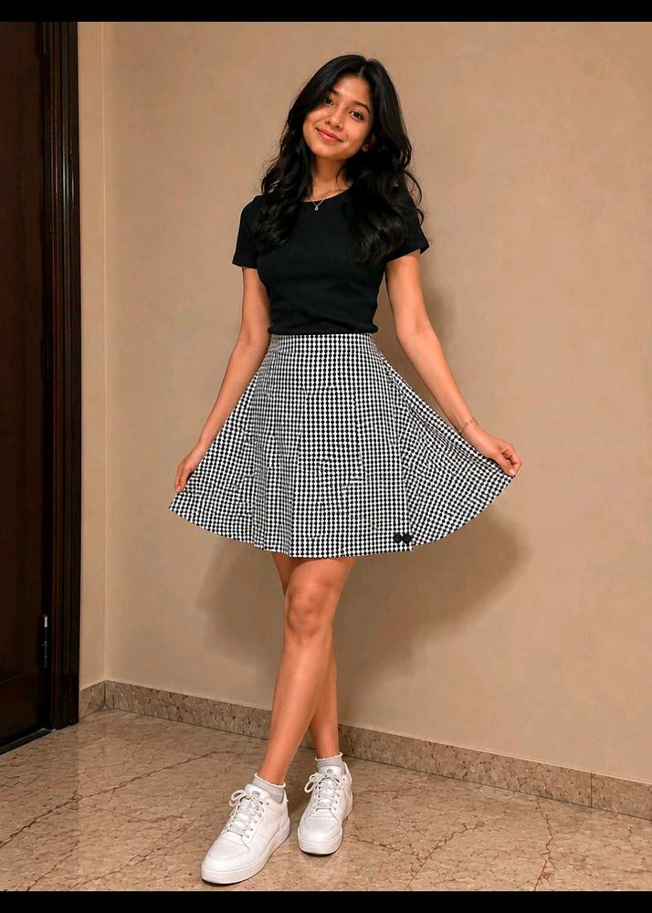 Gingham Check Mini skirt