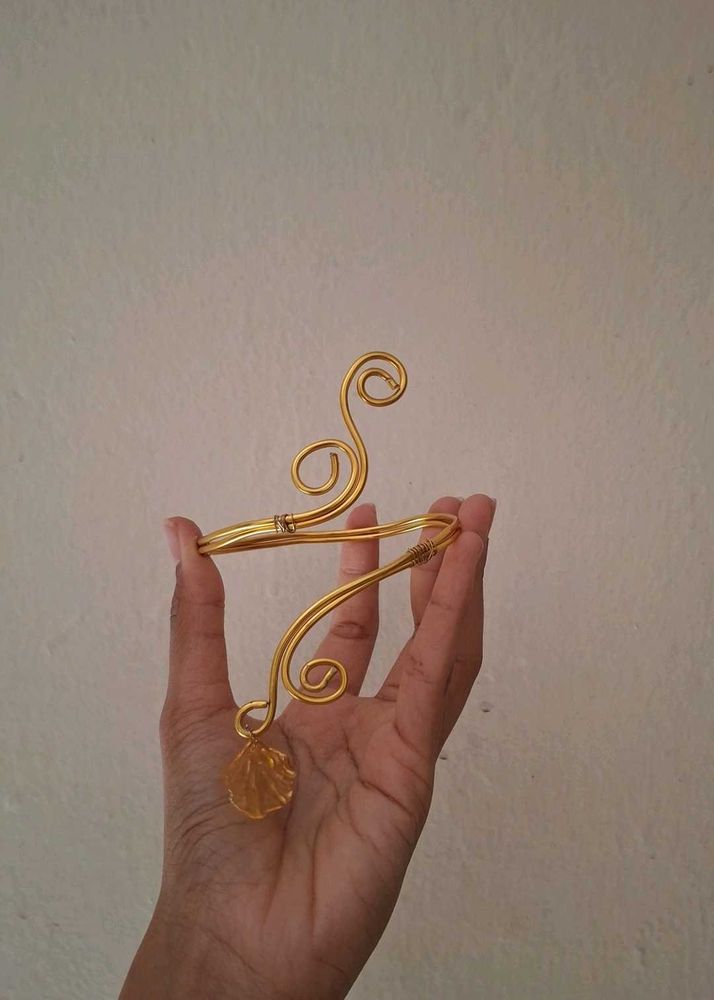 Handmade Golden Armlet with charm