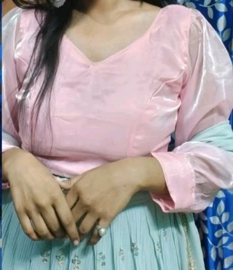 Blush Pink Organza Blouse