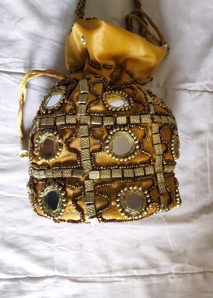 Vintage Beaded Mirror Pouch