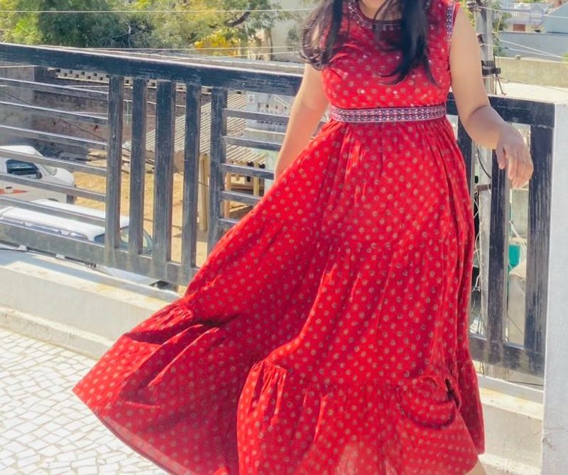 Red Ethnic Gown