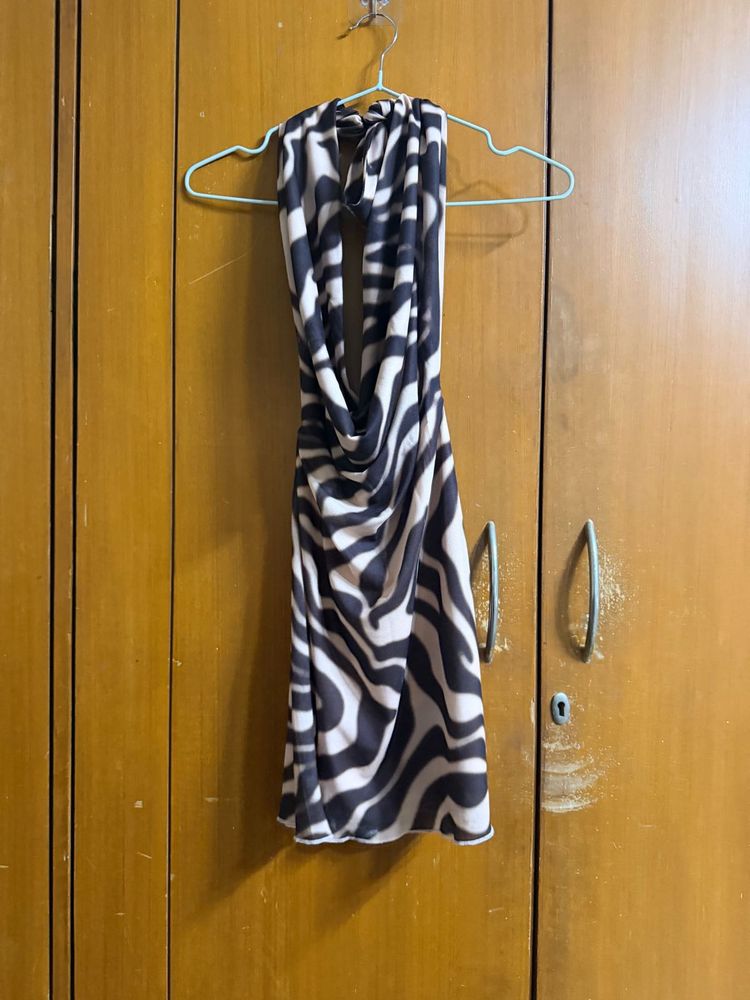 H&amp;M backless halter neck dress