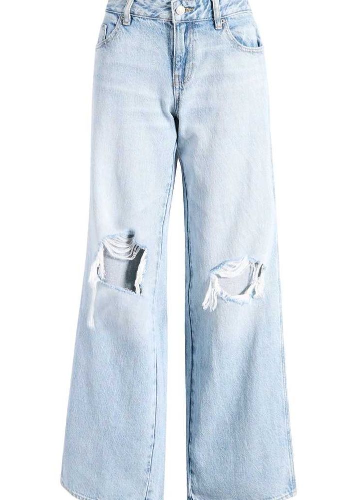 URBANIC Trendy Ripped Wide Leg Jeans