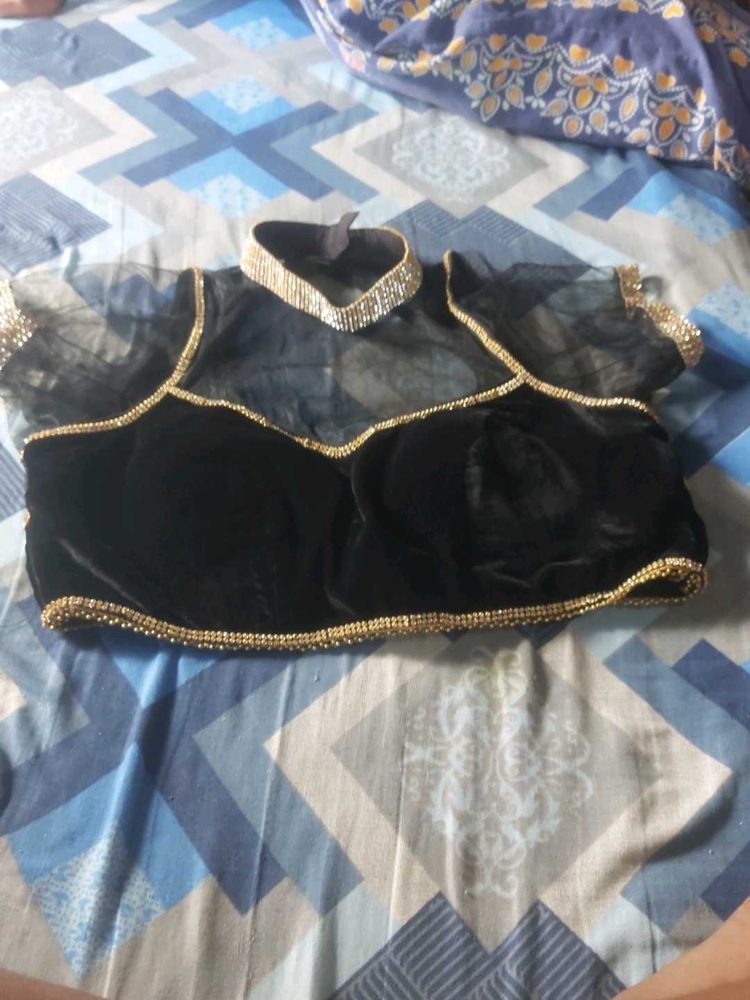 Elegant Black Velvet Blouse