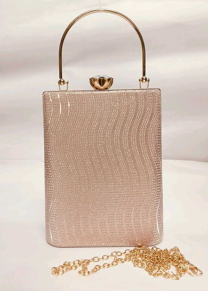 Elegant Rose Gold Clutch Bag