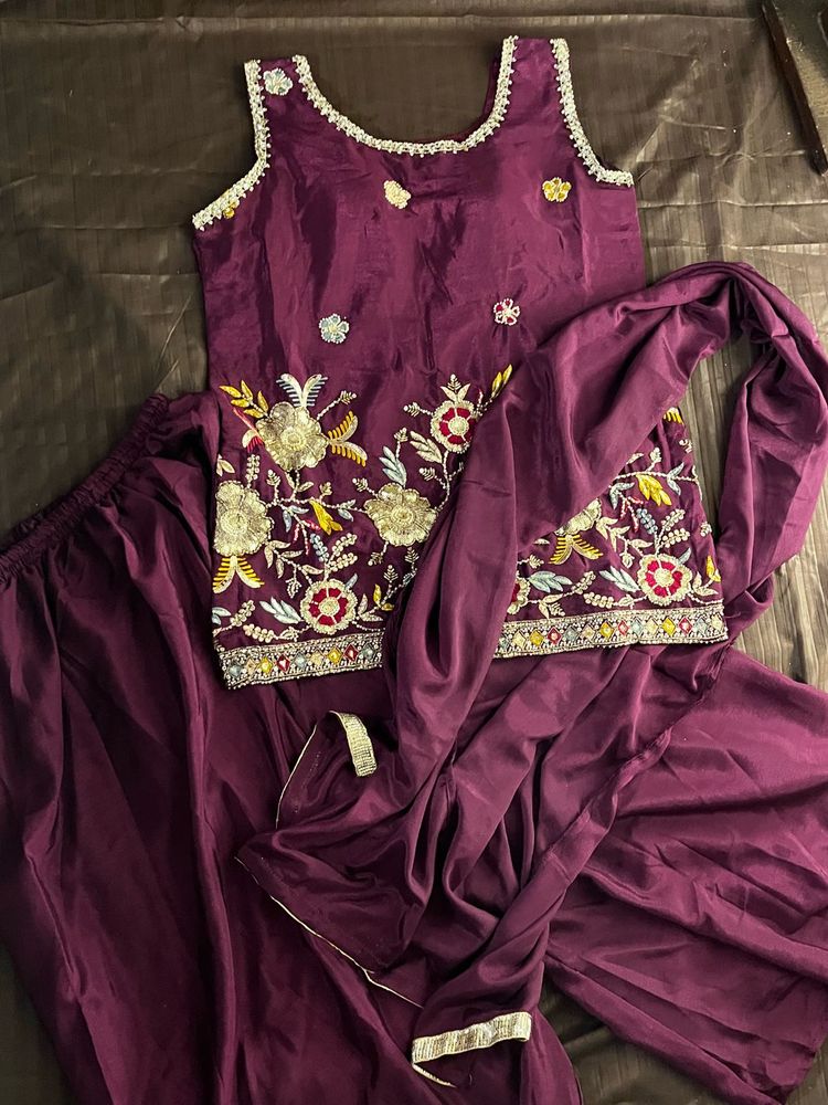 Embroidered Kurta Set with Dupatta