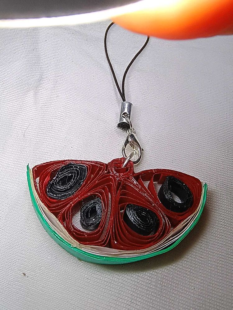 Watermelon Slice cute phone charm paper quilling