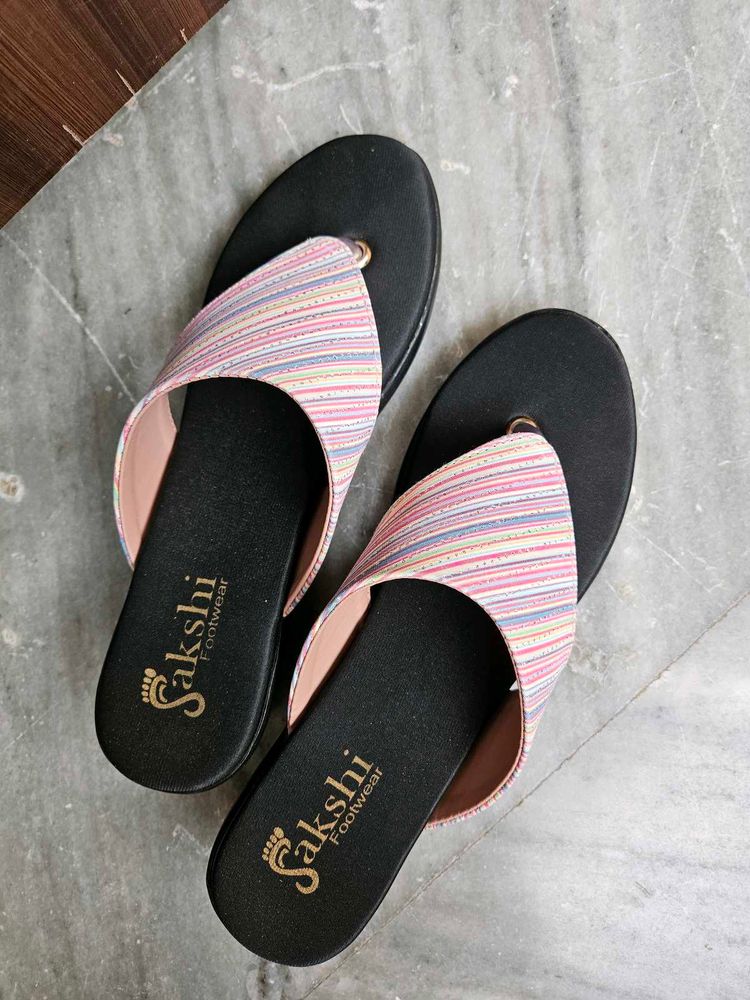 Sakshi Footwear Striped Flat Sandals