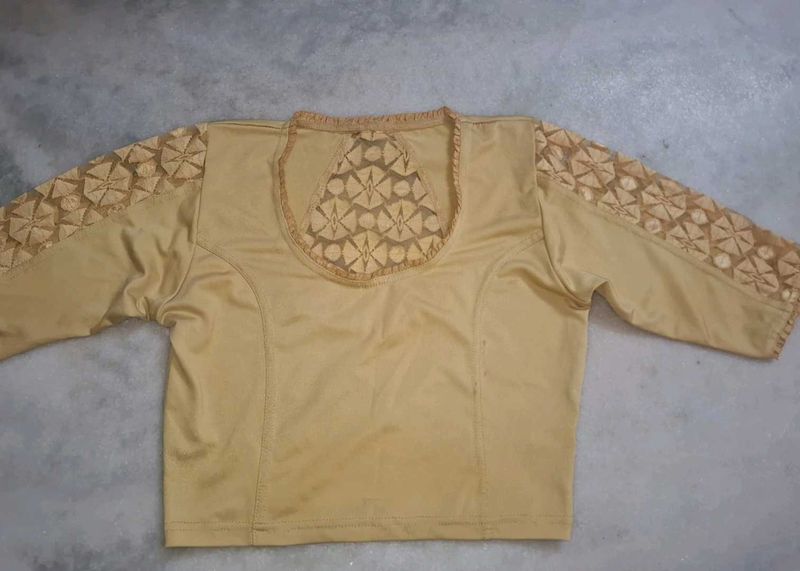 Elegant Embellished Gold Blouse