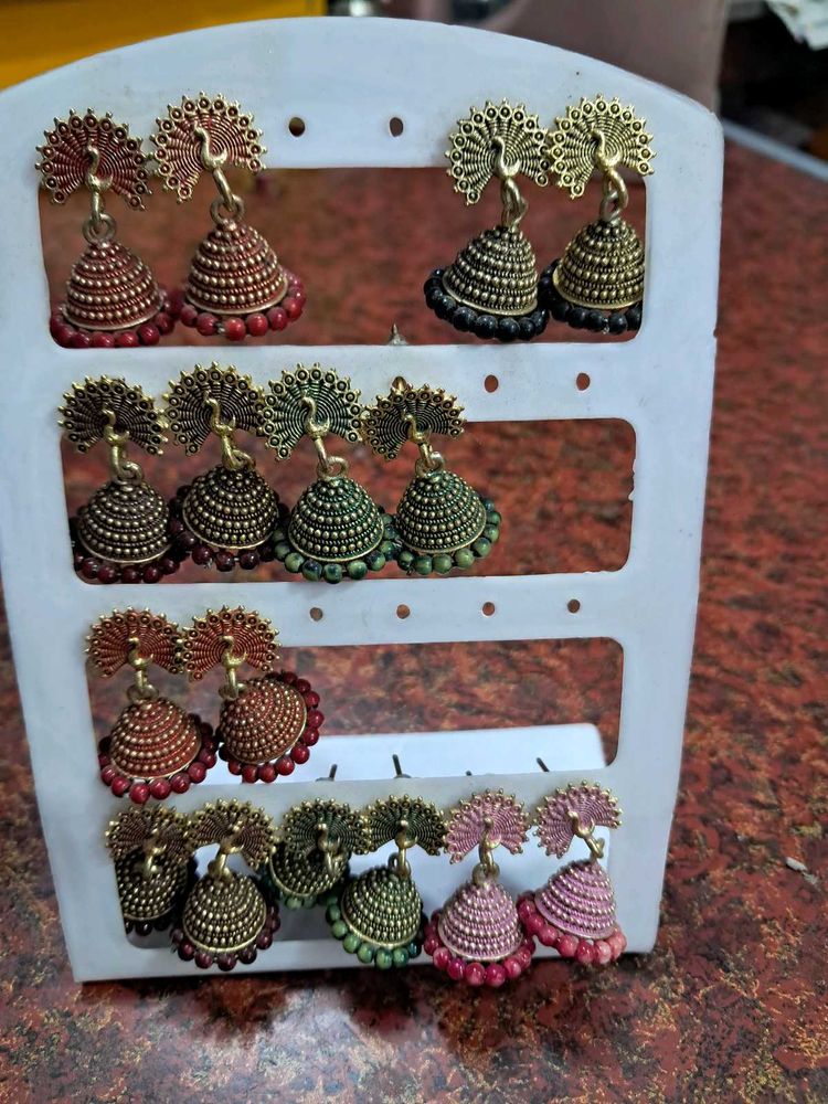Beautiful Peacock Jhumka Earrings