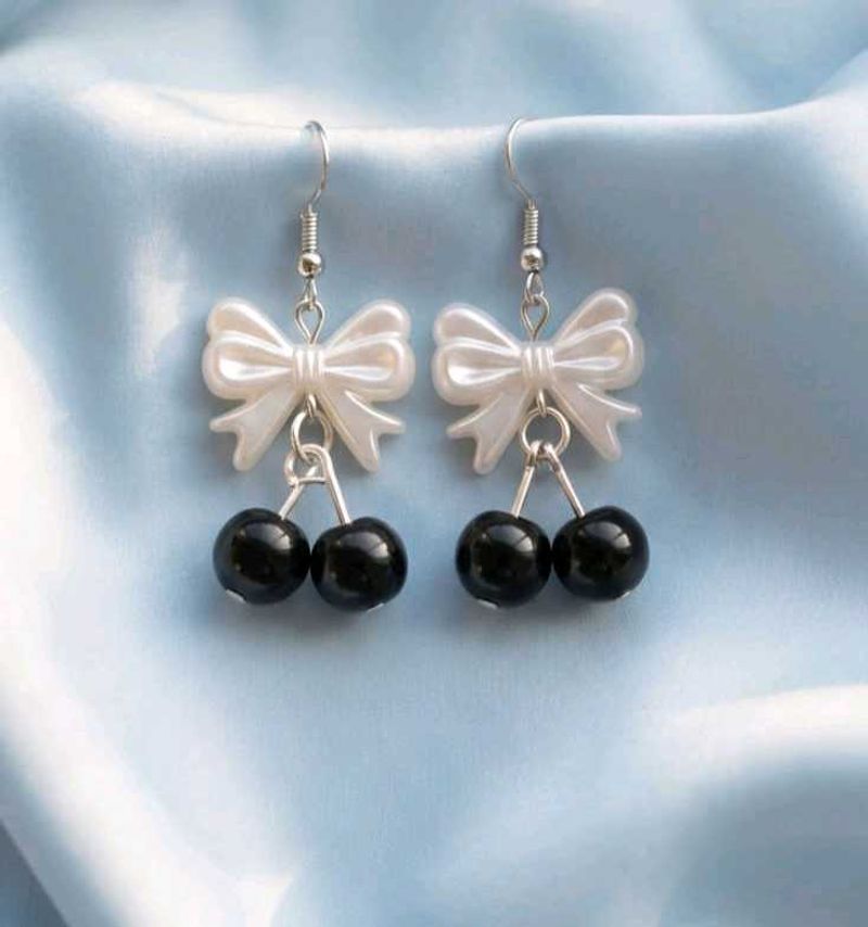 Cute Bow Cherry Earrings