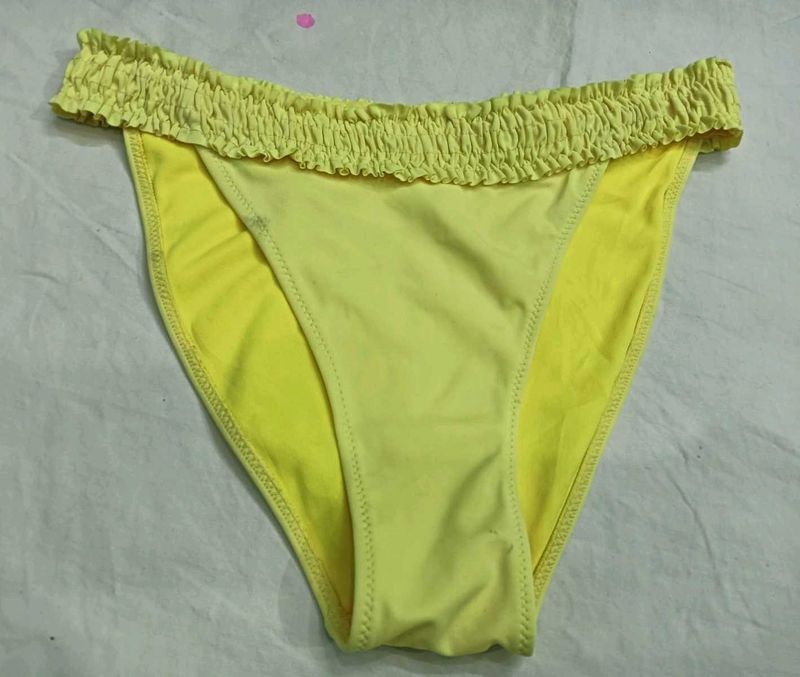 Yellow Smocked Bikini Bottom 💚