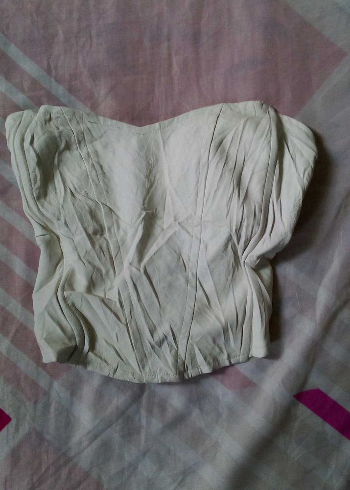 white leather corset
