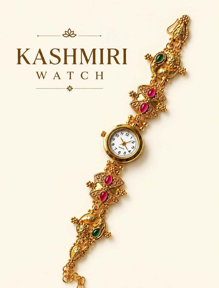 Kashmiri Watch - Exquisite Gold &amp; Gemstone