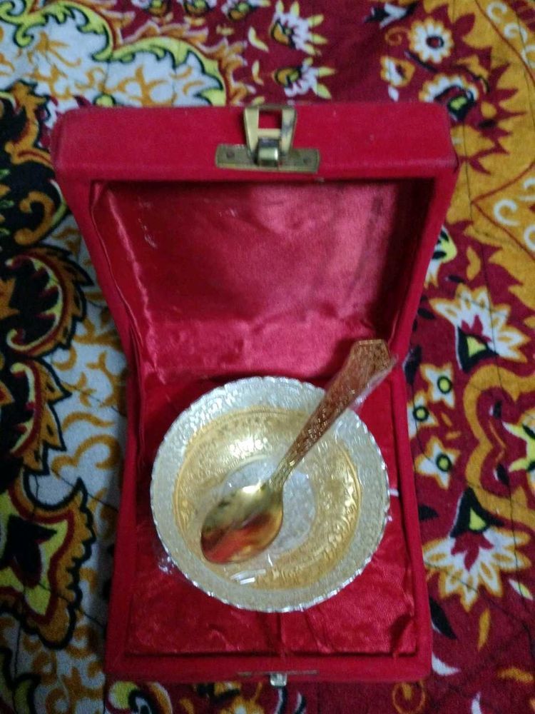 Silver Plated Bowl &amp; Spoon Set