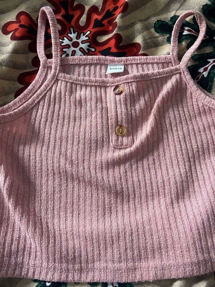 Ribbed Button-Up Crop Top
