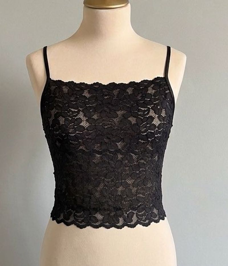 Y2K Black Lace Cami Top