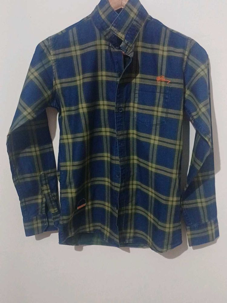 Checked Blue Flannel Shirt