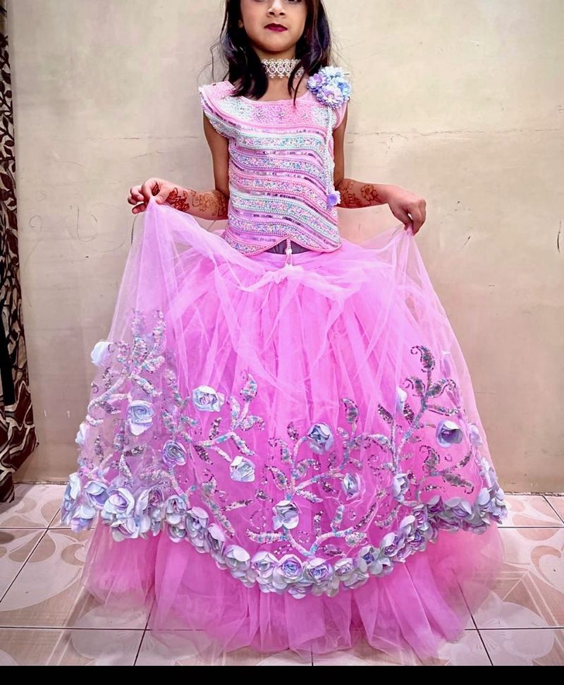 Heavy Sparkling Pink party wear lehenga set