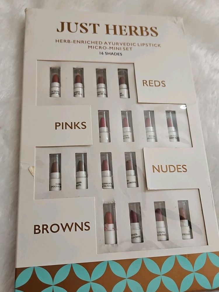 Just Herbs Lipstick Set - 16 Shades