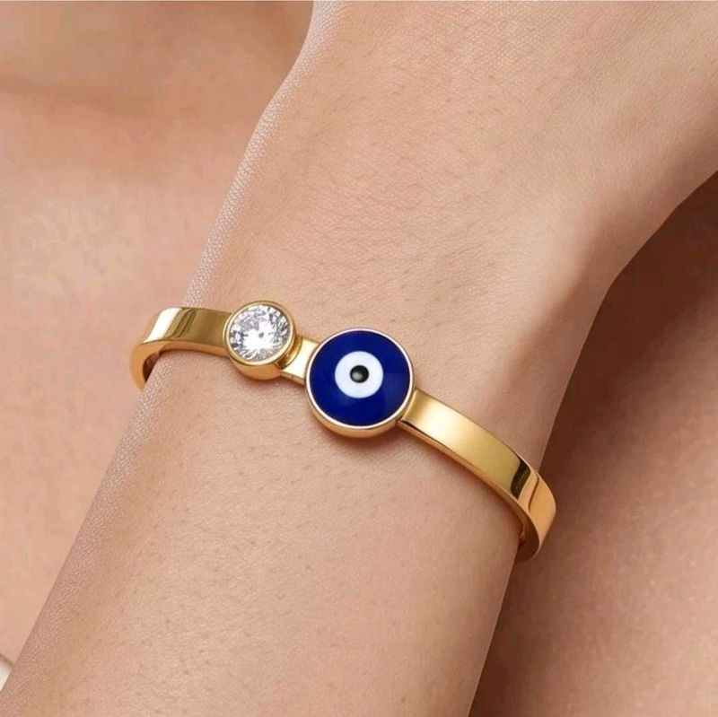Evil Eye &amp; CZ Bangle Bracelet