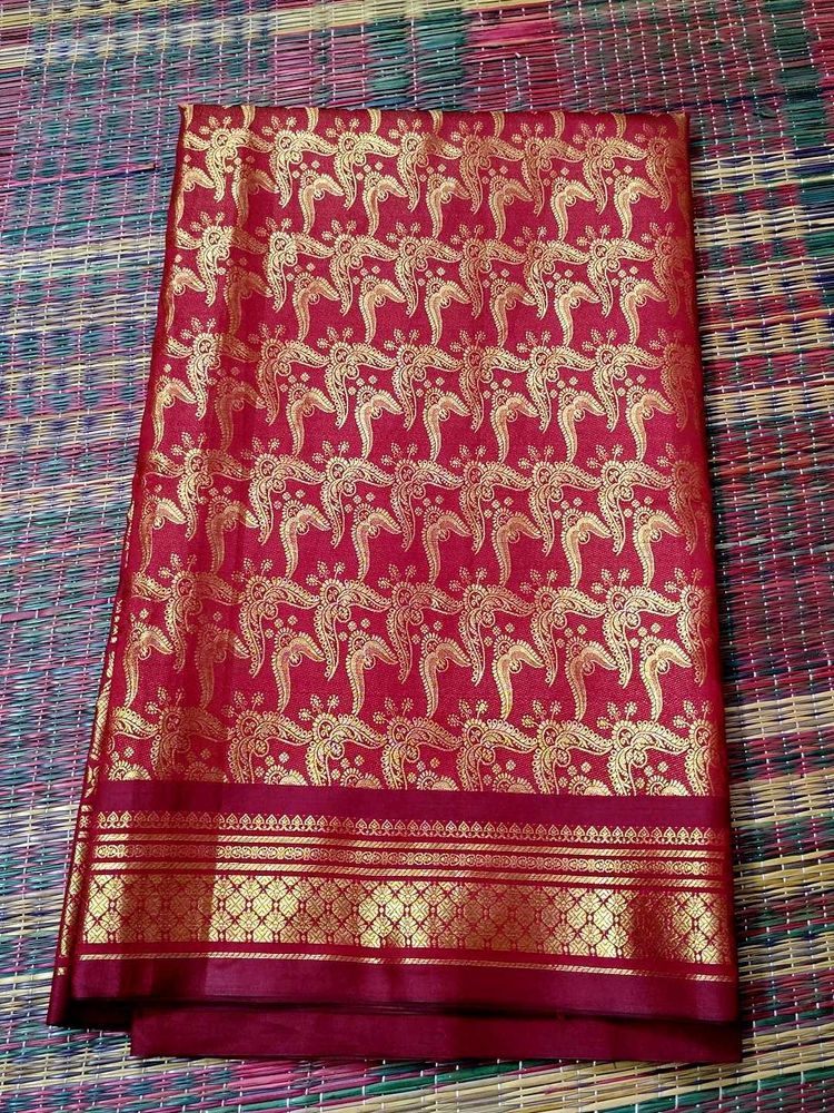 Elegant DarkRed/Maroon shade &amp; Gold Silk Saree