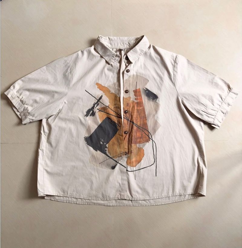 Abstract Print Short Sleeve Shirt