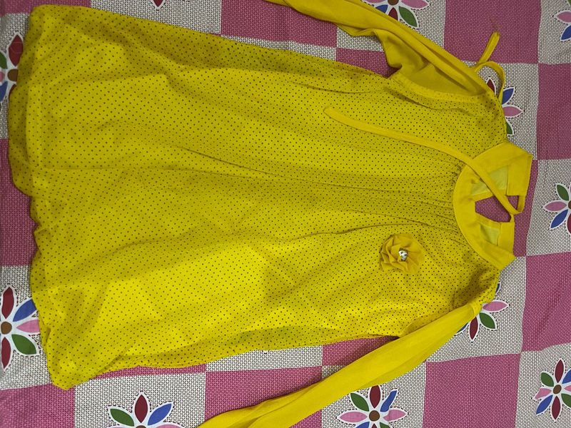 Vibrant Yellow Polka Dot top