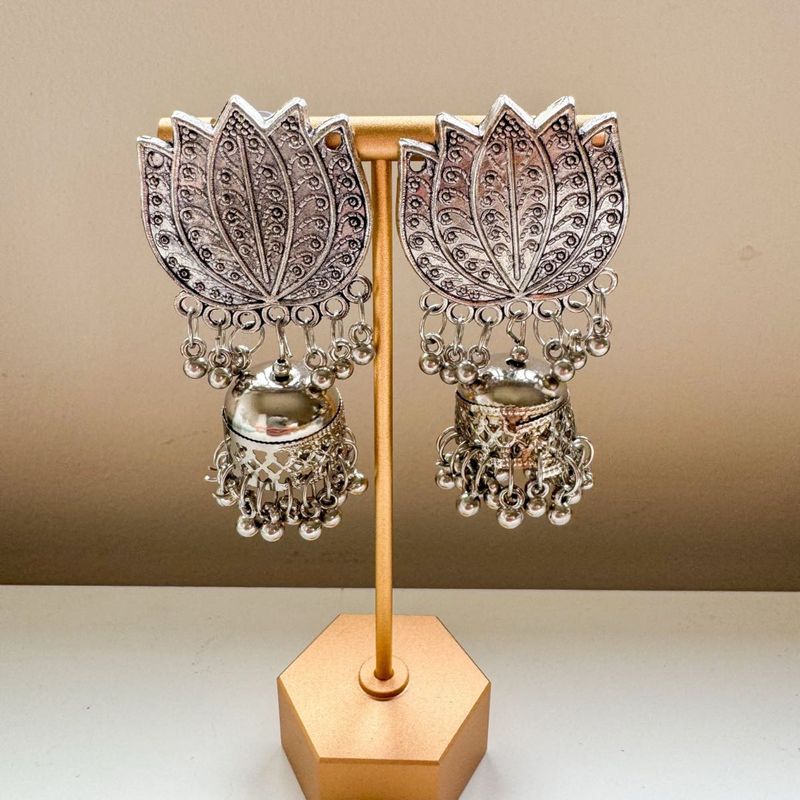 Lotus Jhumka Earrings