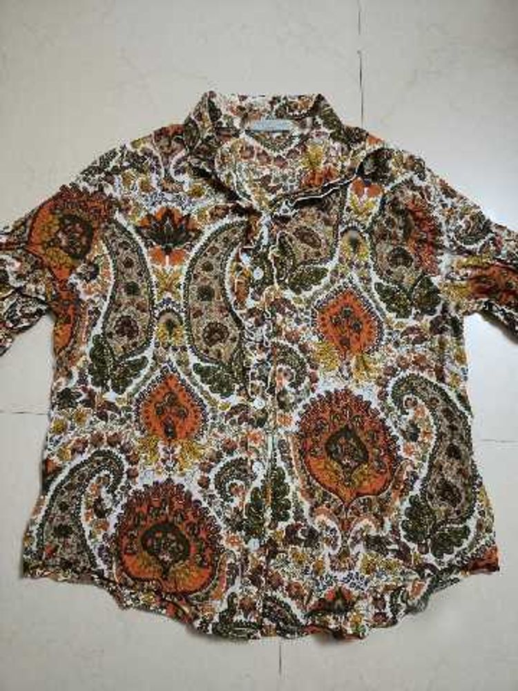 Paisley Print Button-Up Shirt