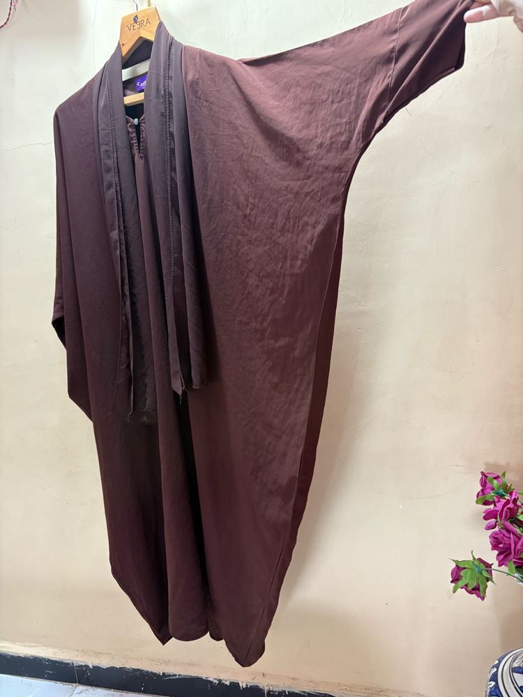 Brown Abaya with Scarf