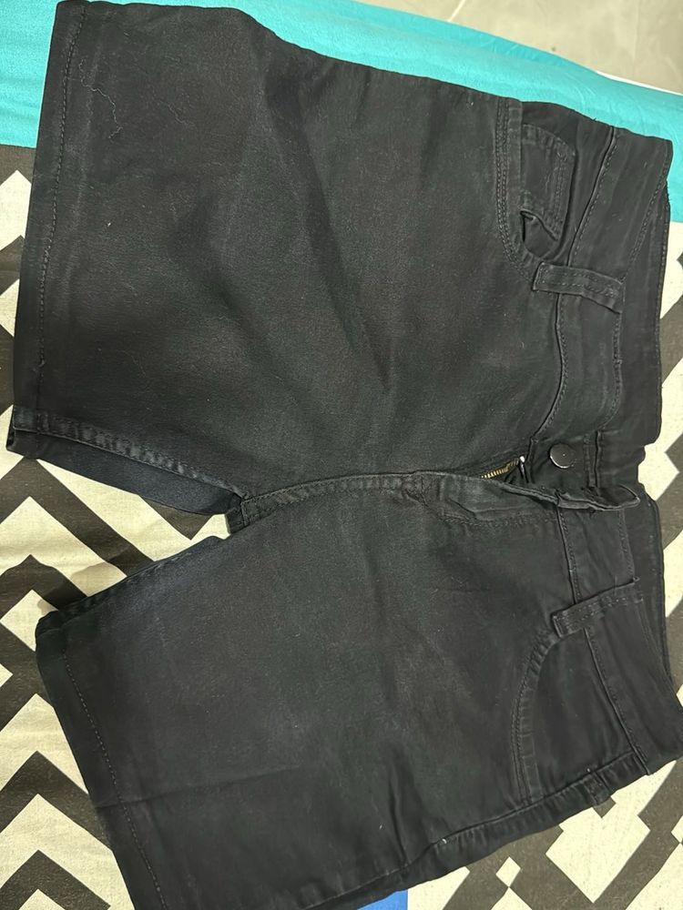 Black Denim Shorts