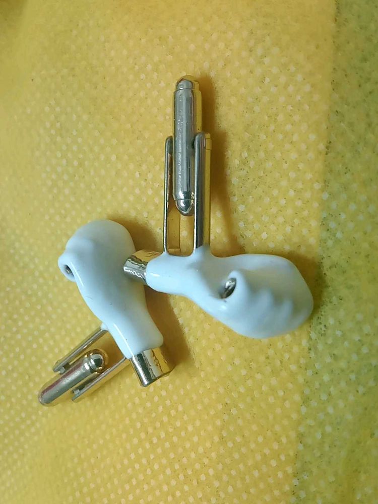 Unique White Hand-Shaped Cufflinks