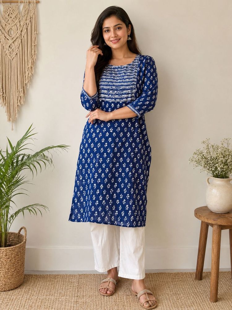 Blue Cotton Kurti | Comfortable