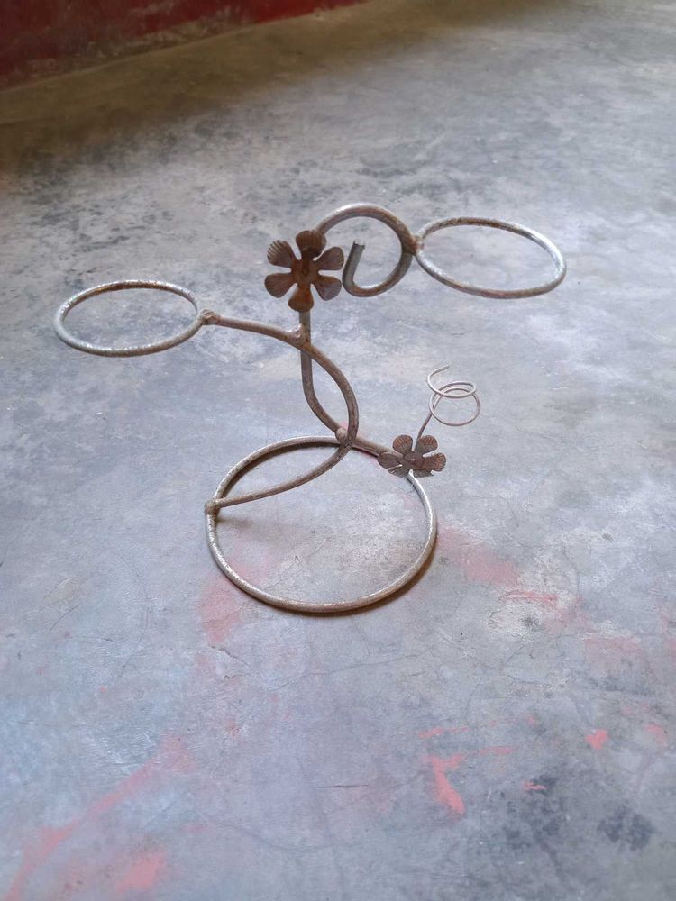 Rustic Metal Floral Candle Holder