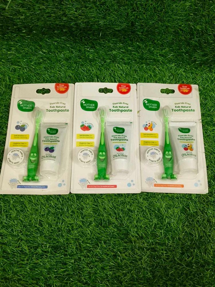 Kids Toothbrush and Toothpaste Set of 3