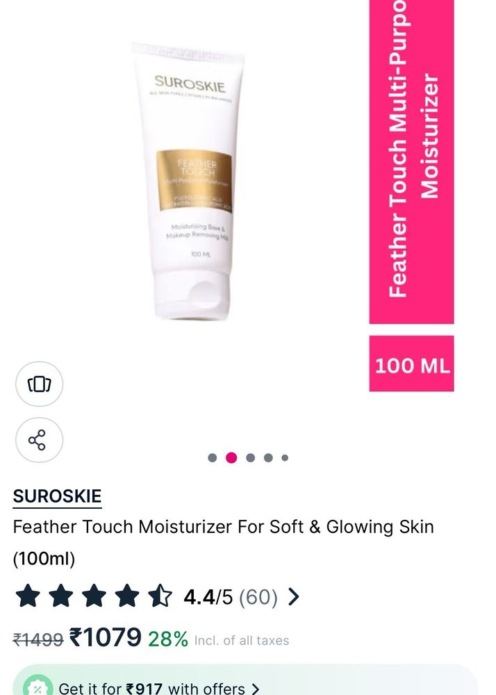 Suroskie Feather Touch Moisturizer 100ml