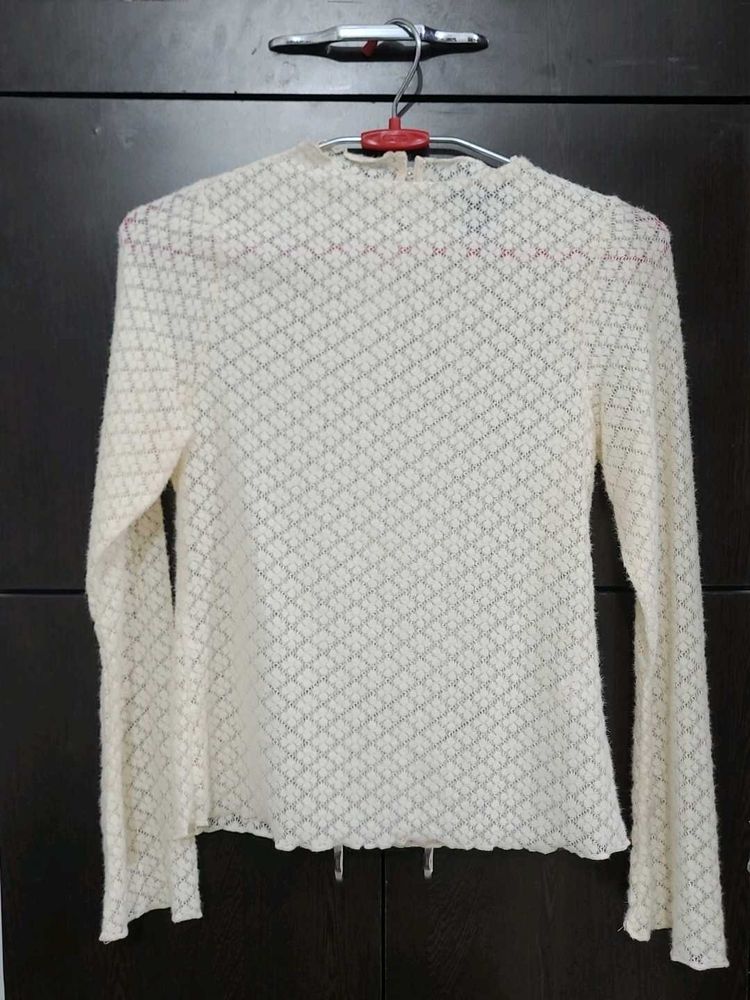 Branded New Sheer Lace Long Sleeve Top