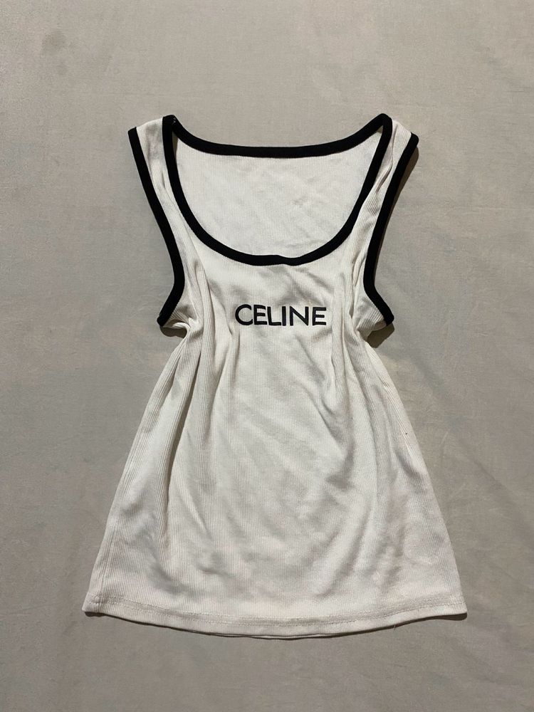 White Celine Tank Top