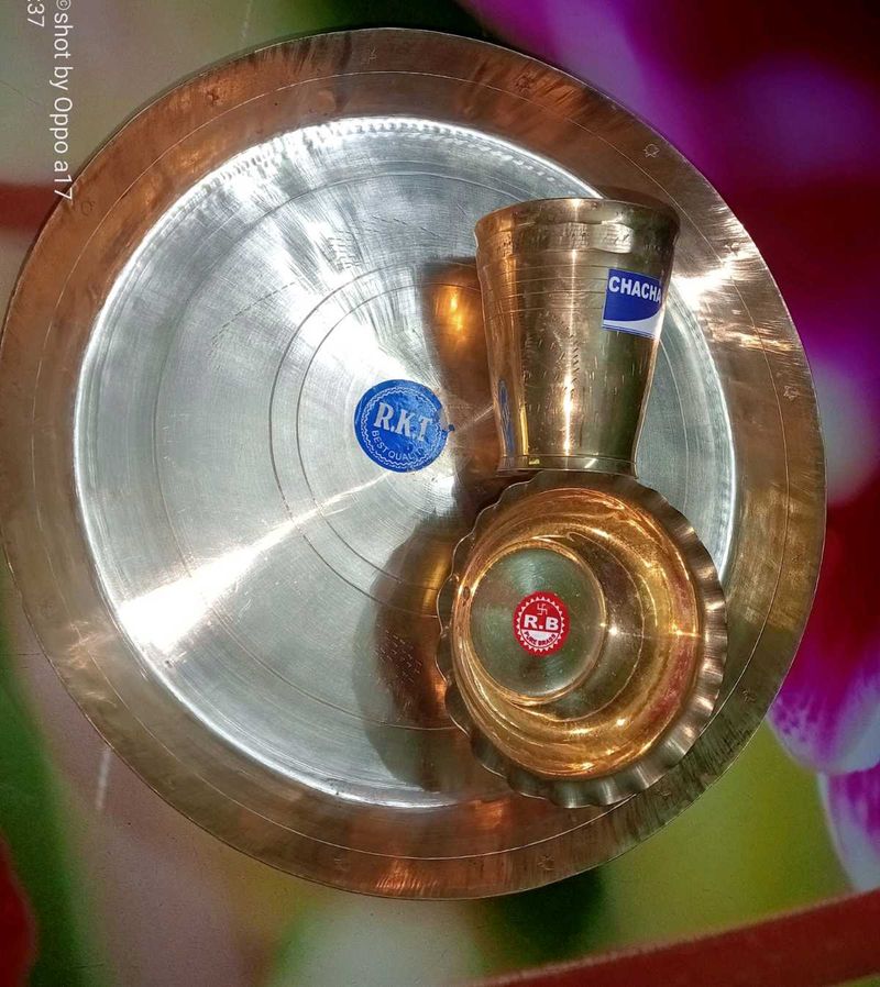 Brass and bronze Pooja Thali Set