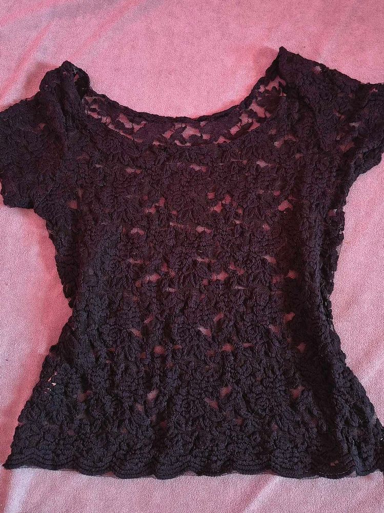 Sheer Black Lace Top