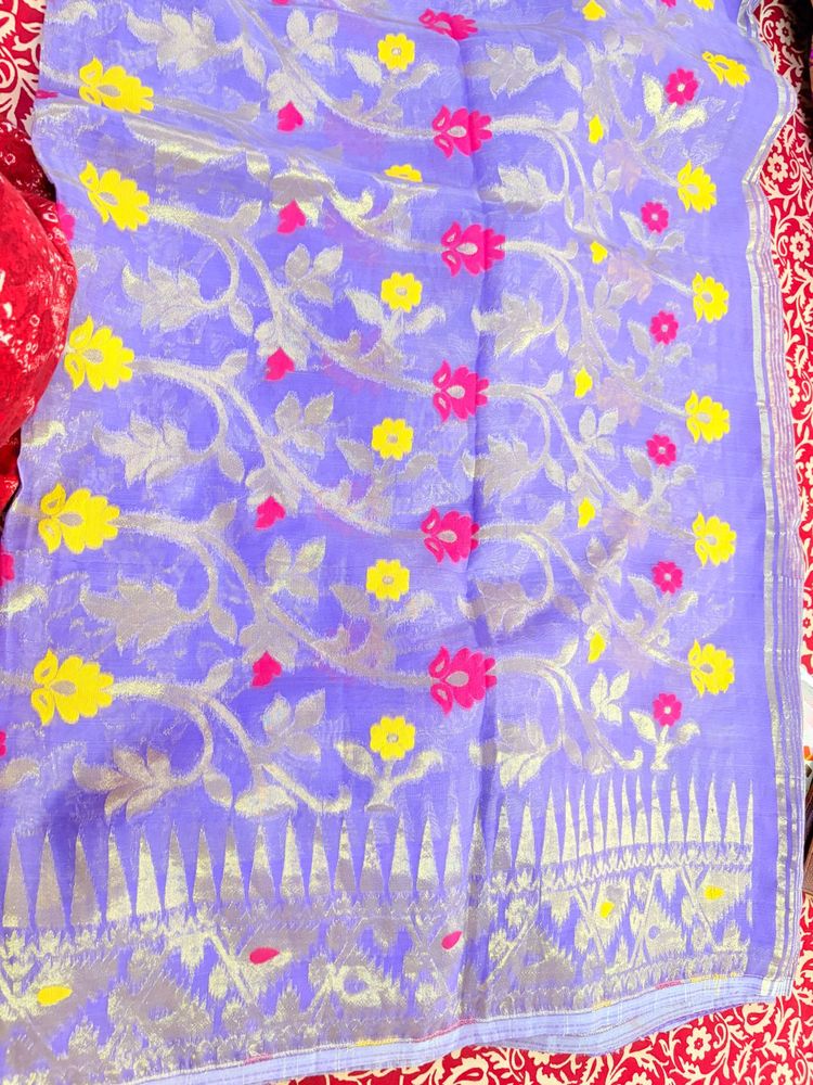 Beautiful Lavender Dhakai Jamdani Saree