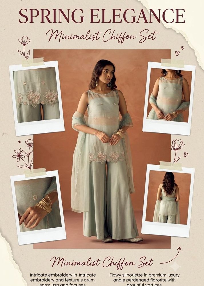 Elegant Chiffon Kurta Set