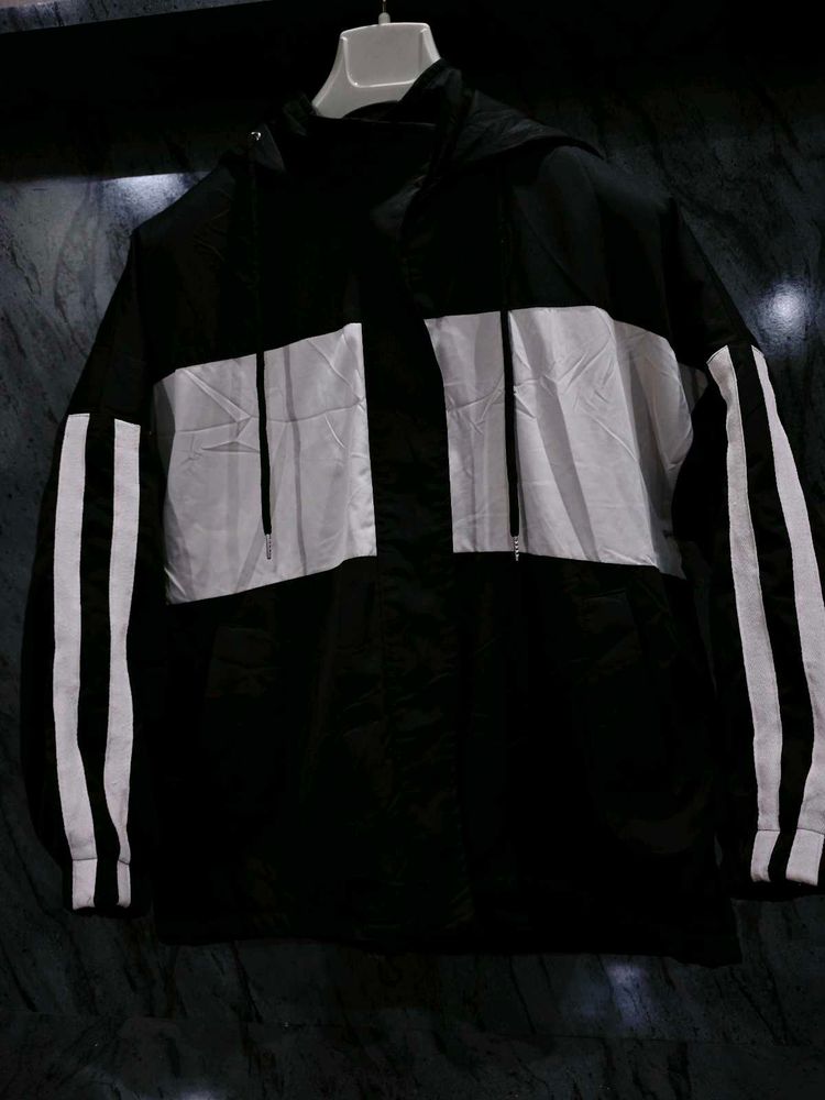 Stylish Black &amp; White Striped Jacket