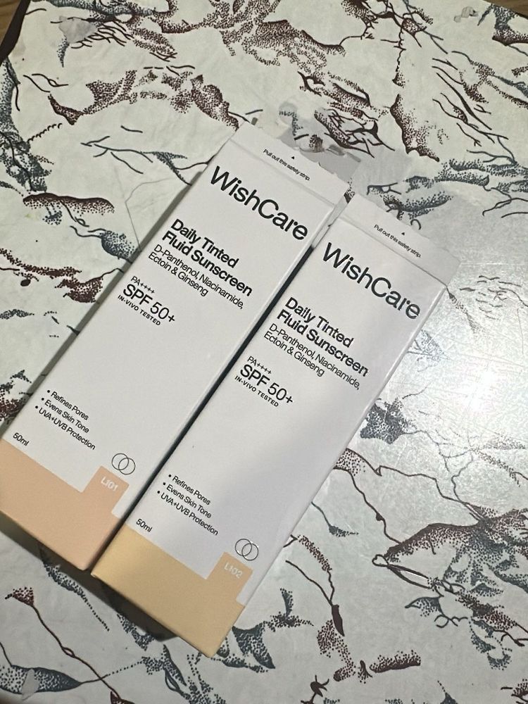 wishcare combo daily tinted fluid sunscreen