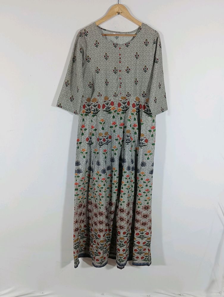 Grey Printed Casual Kurta (Women)