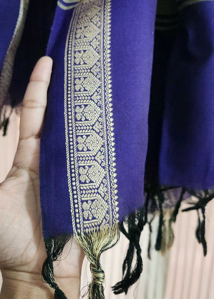 Beautiful Purple Zari Border Dupatta