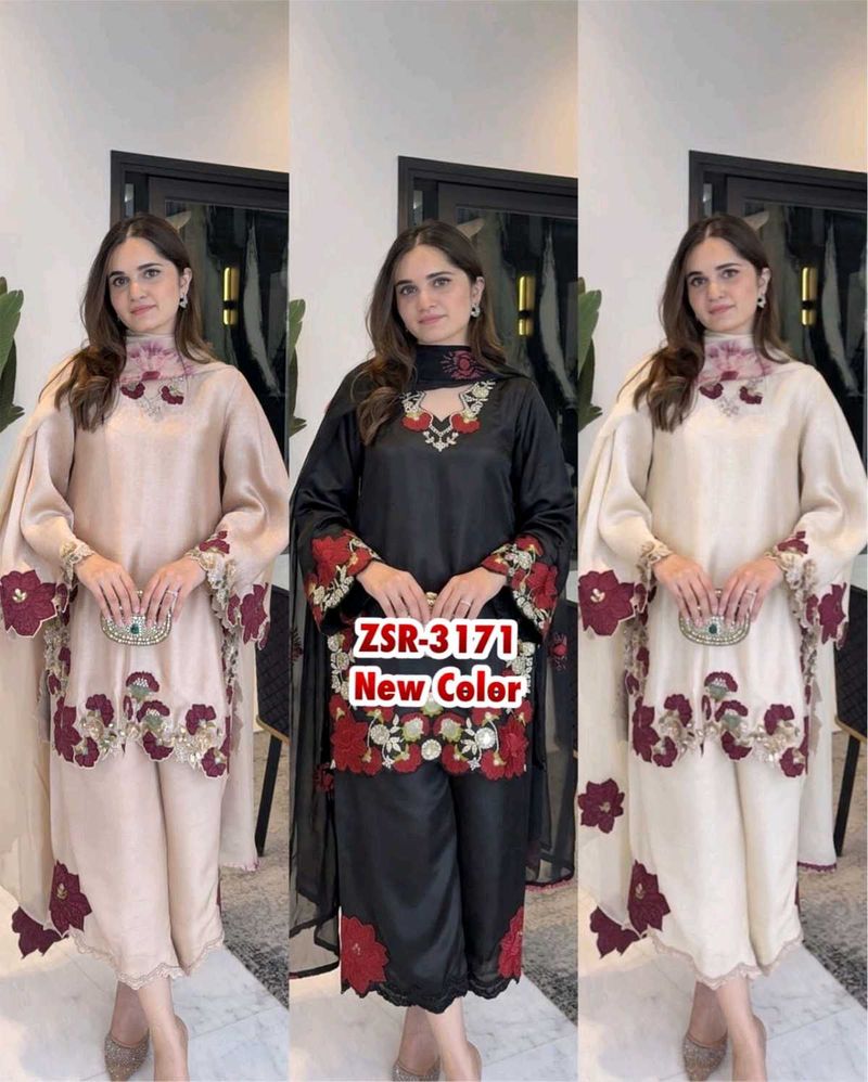 Elegant Embroidered 3-Piece Outfit